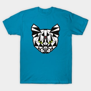 Black and White Geometric Cat T-Shirt